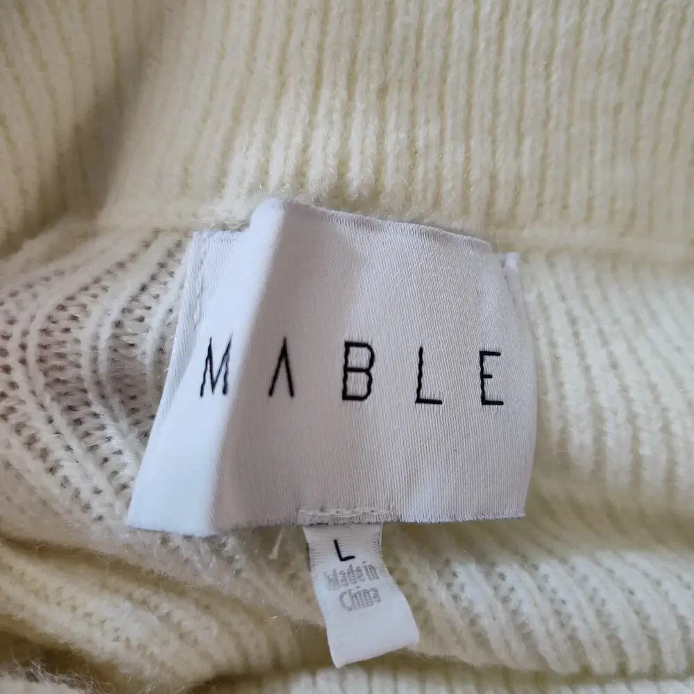 Mable Skirt Womens Large Cream Rib Knit Flare Soft Stretch Fall Preppy - Picture 9 of 13